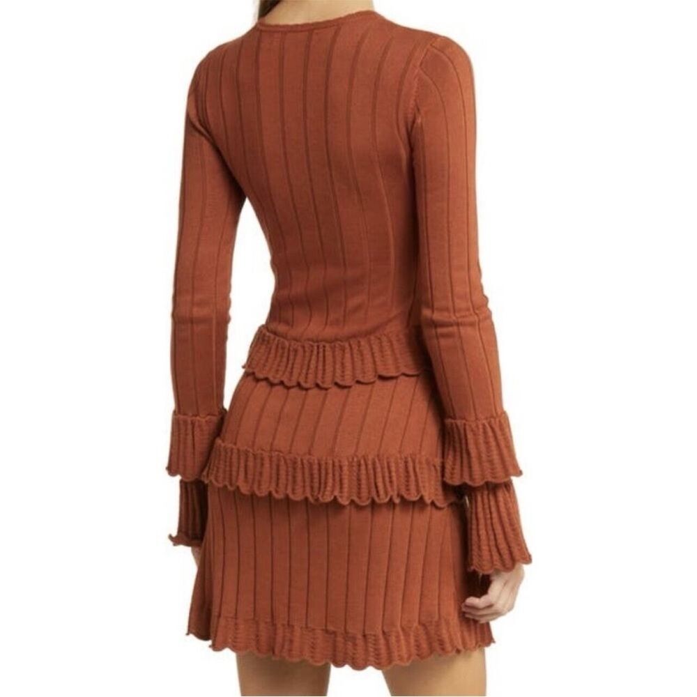 Rachel Parcell Rib Mini Dress with Pointelle Ruffles - Picture 2 of 7